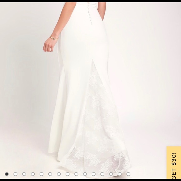 Taliana White Lace Button Back Maxi Dress - Picture 2 of 2